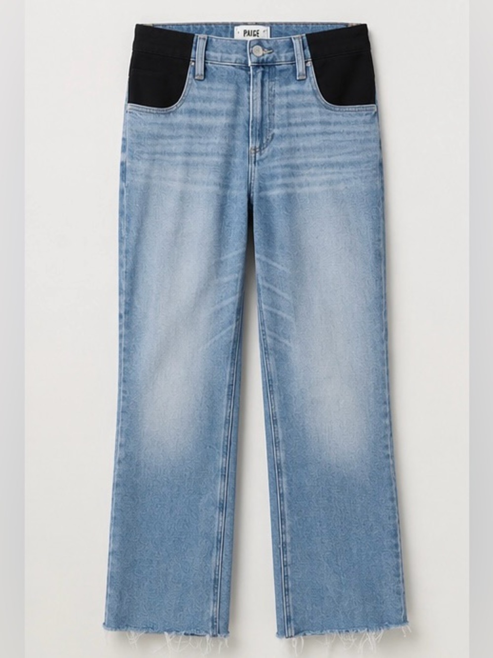 PAIGE Cindy Maternity Raw Hem Flare Jeans Women’s Size 24 Light Wash